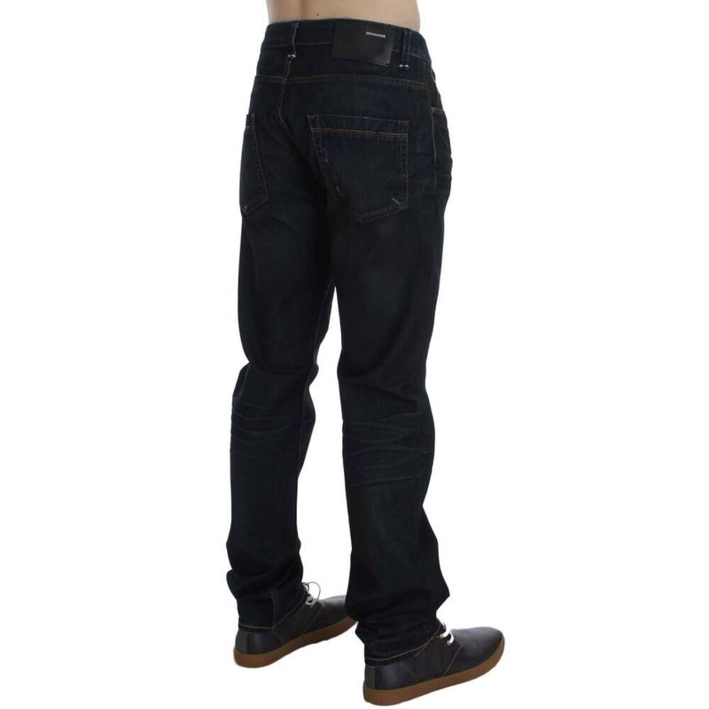 Acht Straight Leg Dark Wash Jeans Men Blue Bottoms